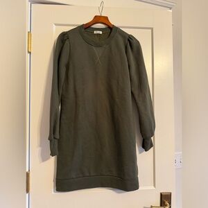 NWT! LAmade Forest Green Crew Neck Sweatshirt Dress, Size XS